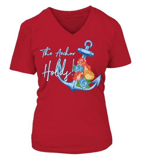 The Anchor Holds Floral V-neck T-Shirt Woman