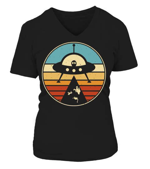 Vintage UFO Alien 20 V-neck T-Shirt Woman
