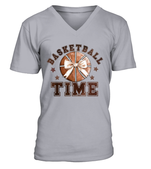 20 Basketball time ball bow V-Neck T-shirt