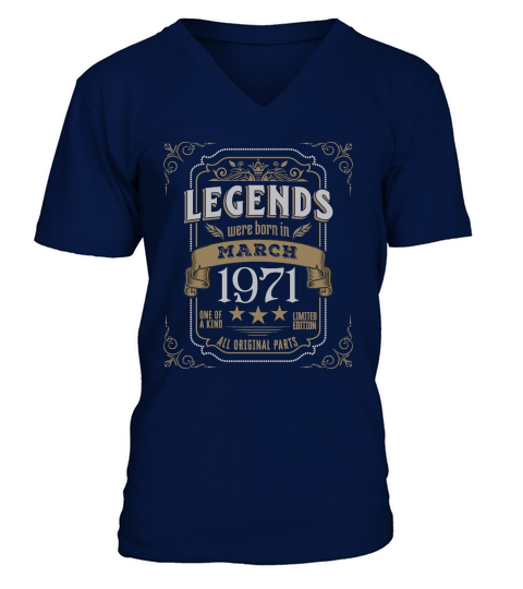 Legends Were Born In March 1971 V-Neck T-shirt