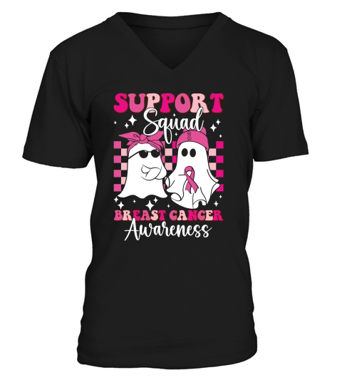 support squad breast cancer awareness V-Neck T-shirt