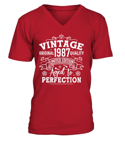 Vintage Birthday TShirt Design Bundle 1987 V-Neck T-shirt