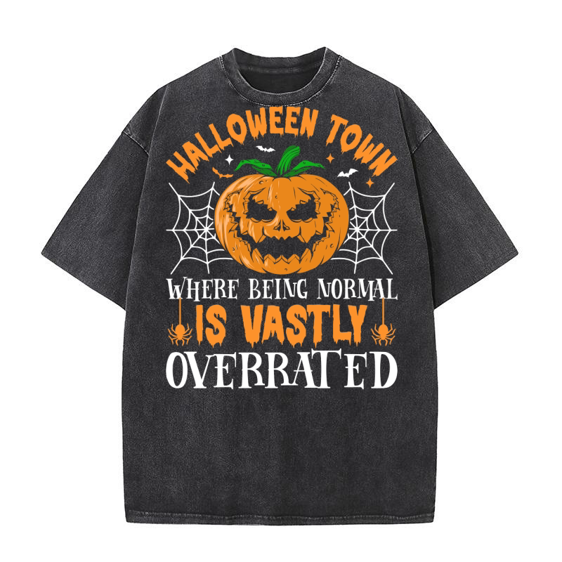 229. Halloween Town Where Being Normal Is Vastly Overrated Washed T-Shirt