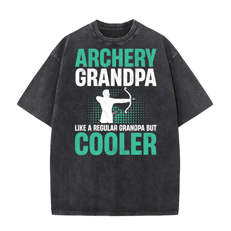 Archery Grandpa Like A Regular Grandpa But Cooler (4) Washed T-Shirt