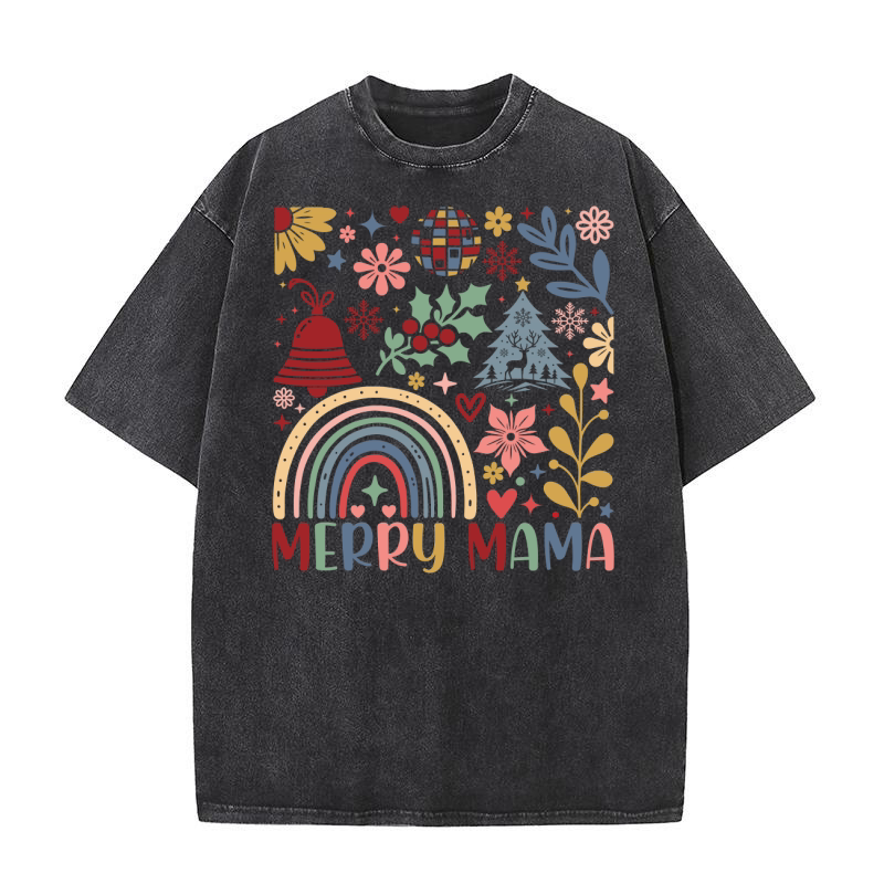 Holly Jolly  Boho Flowers  (2) Washed T-Shirt