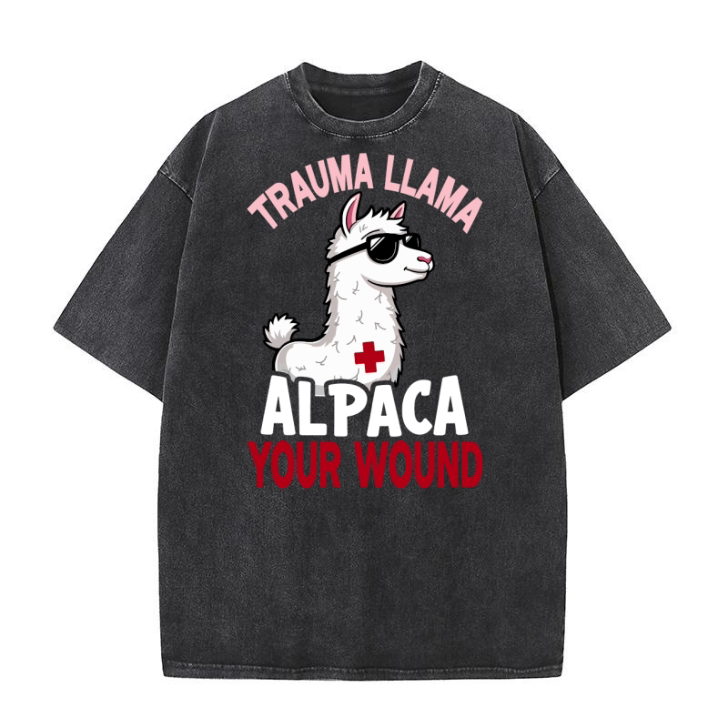 Trauma llama alpaca your wound Washed T-Shirt