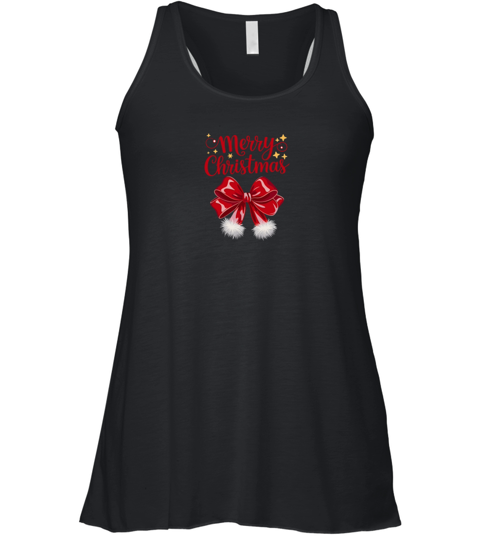 Christmas red bow snata 5 Women's Flowy Tank Top