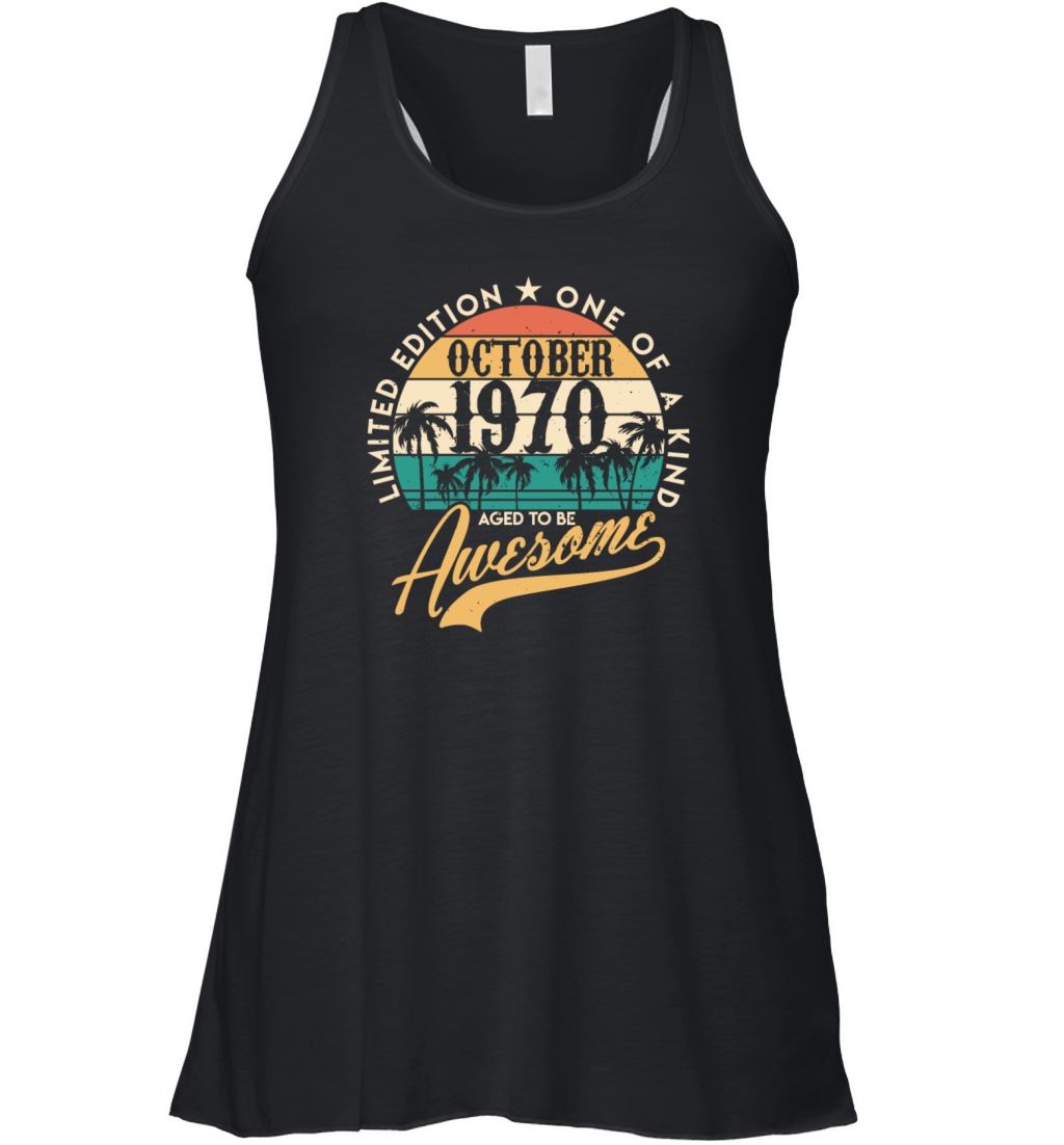 October 1970 birthday gifts for men women Vintage Women's Flowy Tank Top