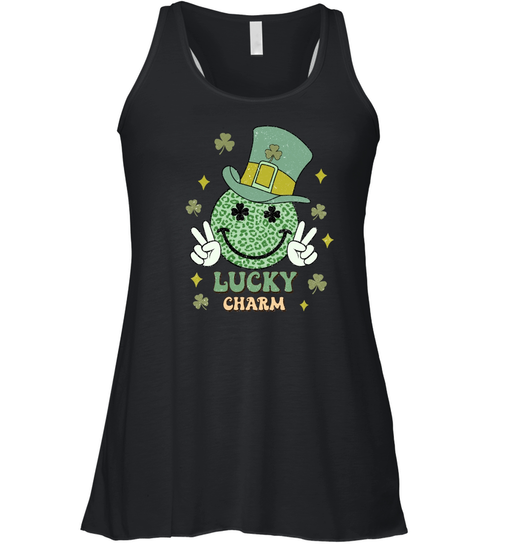 Retro St Patricks Day lucky charm Women's Flowy Tank Top