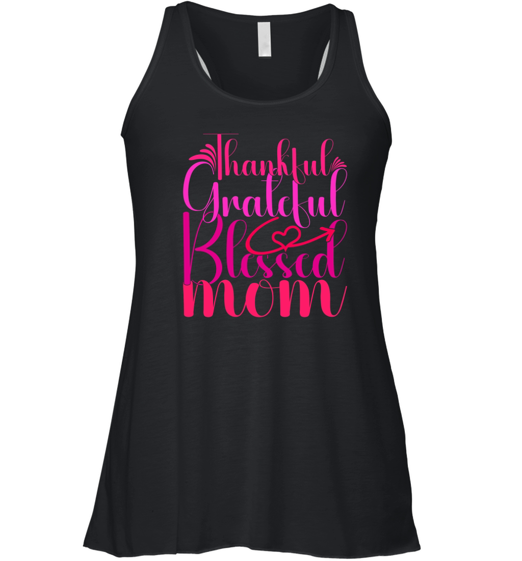 Thankful Grateful Blessed Mom 3 Women's Flowy Tank Top