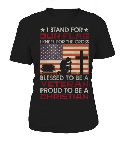 I Stand For Our Flag I Kneel For The Cross Proud V Women's T-Shirt