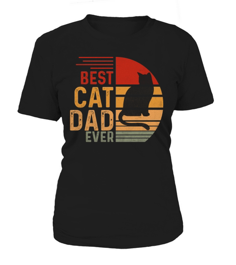 Vintage Best Cat Dad Ever Retro Women's T-Shirt