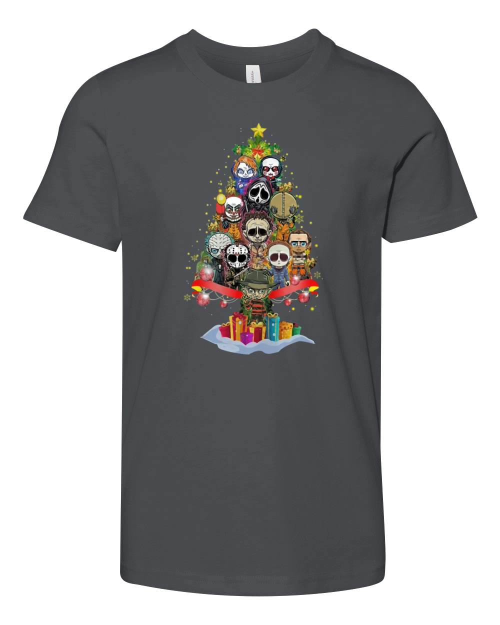 Christmas Tree Horror Character Merry Christmas Youth Unisex Jersey Tee