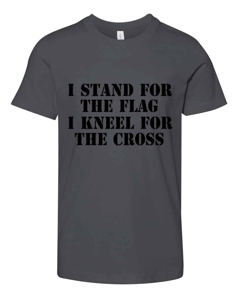 I Stand for The Flag I Kneel for The Cross T Shirt Youth Unisex Jersey Tee