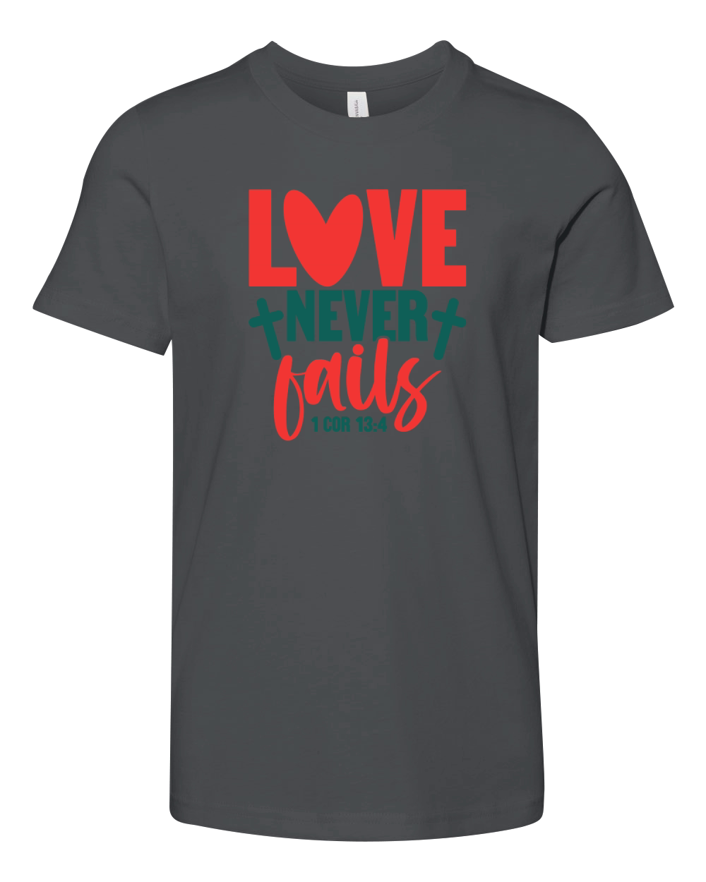 love never fails Youth Unisex Jersey Tee