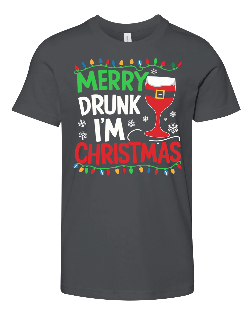 Merry Drunk Im Christmas Youth Unisex Jersey Tee