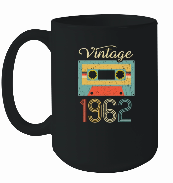 Vintage Cassette 1962 60th Birthday 60 Years Gift Ceramic Mug