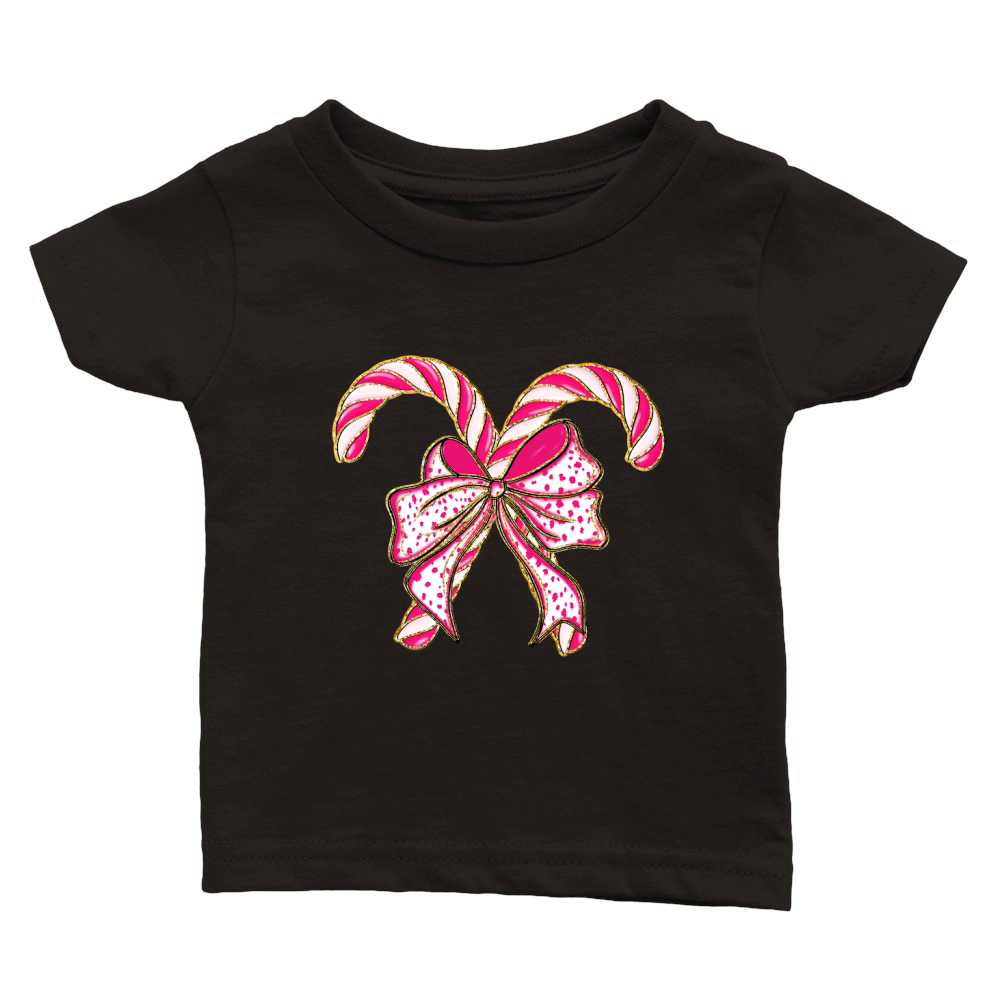 Colorful Coquette Glitter Candy Cane Classic Baby Crewneck T-shirt