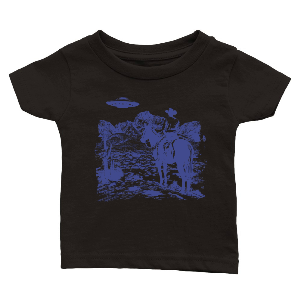 Cowboy UFO vBlue Classic Baby Crewneck T-shirt