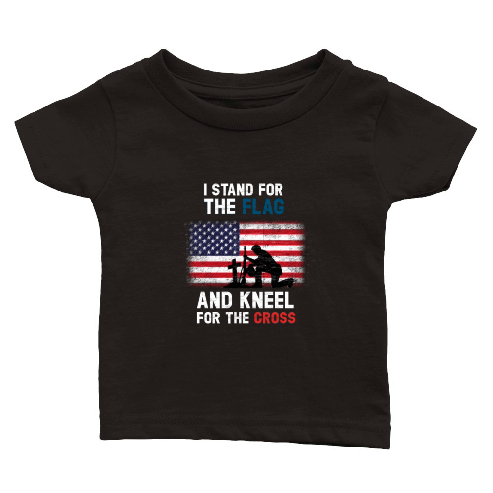 I Stand for the Flag I Kneel for the Cross Classic Baby Crewneck T-shirt