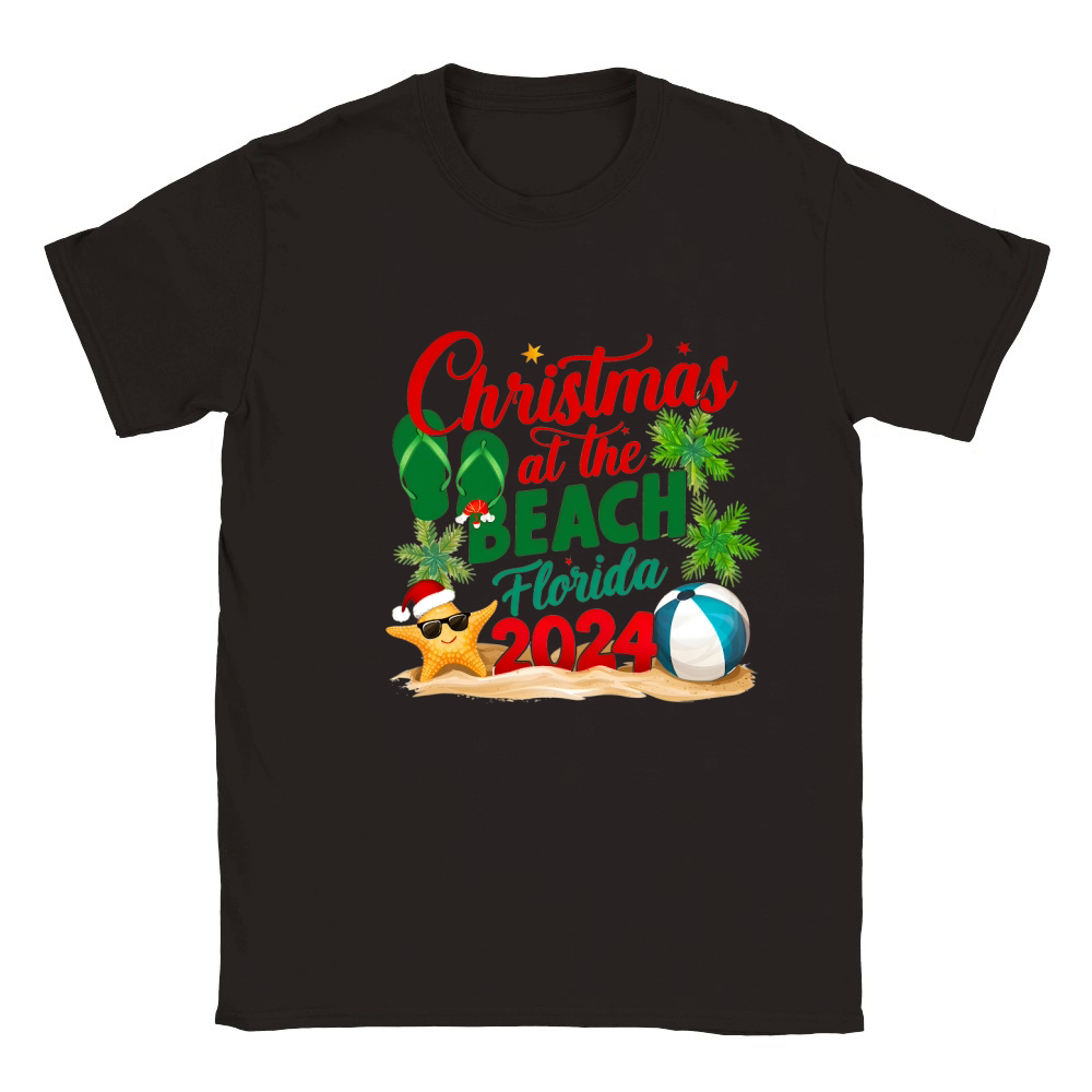 Christmas At The Beach Florida 2024 Classic Kids Crewneck T-shirt