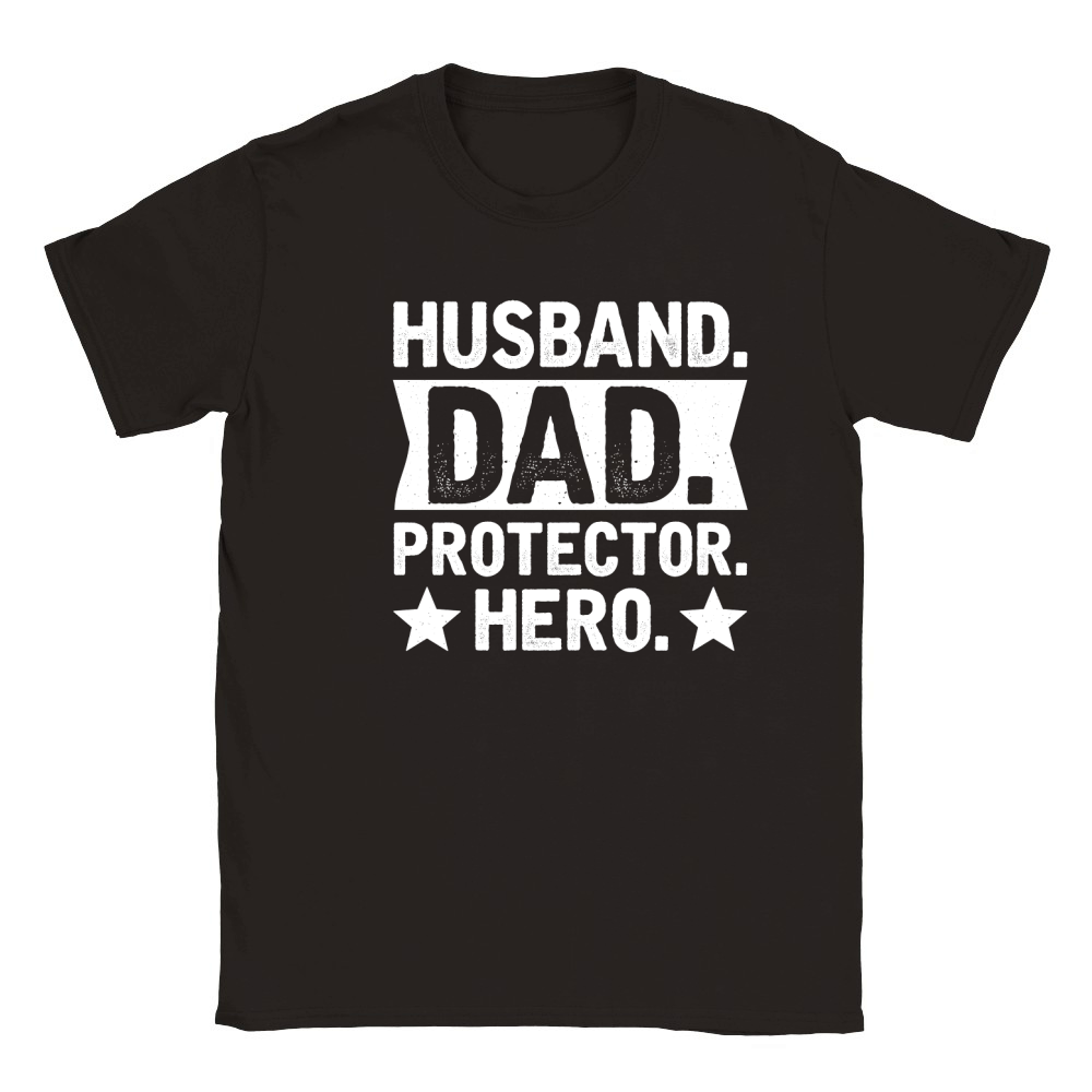 Husband Dad Protector Hero (2) Classic Kids Crewneck T-shirt