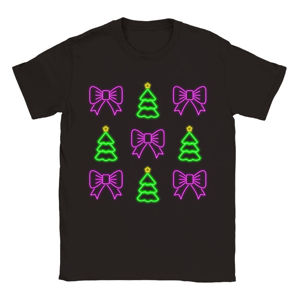 neon christmas Classic Kids Crewneck T-shirt
