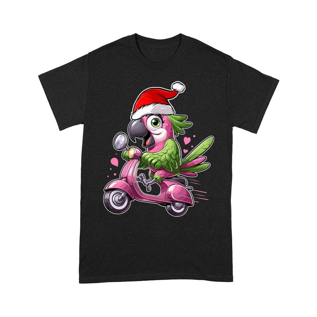 adorable parrot Riding Scooter wearing santa hat 2 Comfort T-shirt