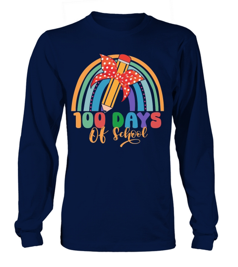 100 Days Of School Rainbow Long sleeved Unisex