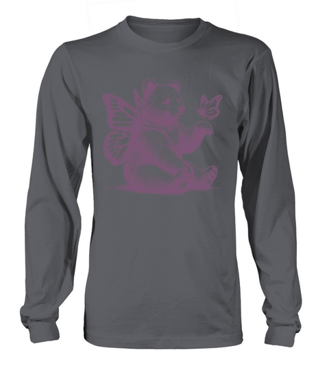 Bear With Butterfly Wings Vintage L Purple Long sleeved Unisex