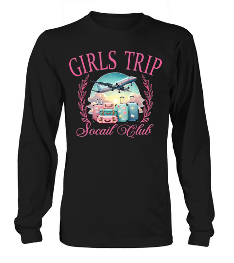 GirlsTripSocialClub Pink PNG Long sleeved Unisex