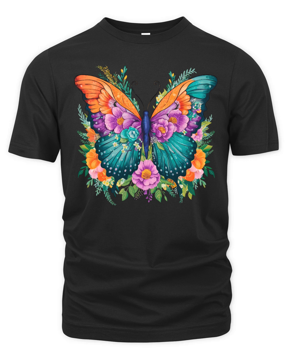 Cute Floral Butterfly 3 Organic Unisex T-shirt