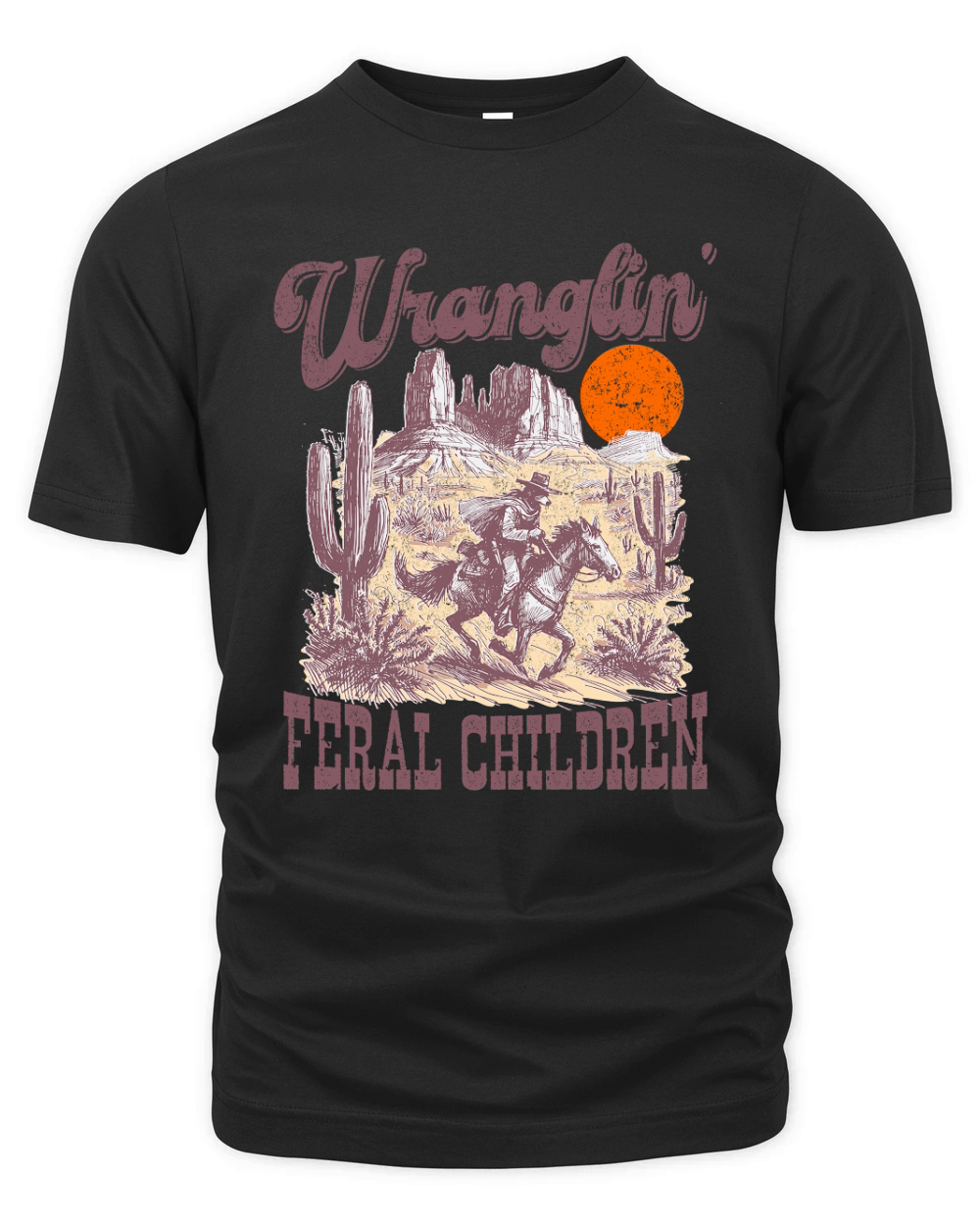 Raccoon Cowboy L Color Organic Unisex T-shirt