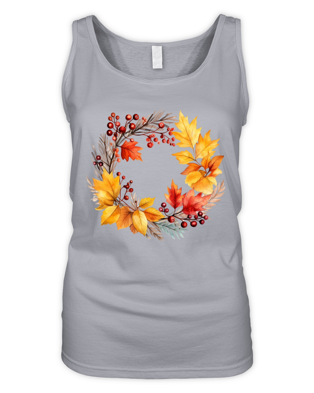 Autumn Fall Floral Frame 10 Organic Women's Tank Top