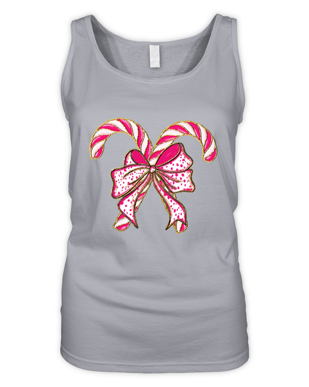 Colorful Coquette Glitter Candy Cane Organic Women's Tank Top