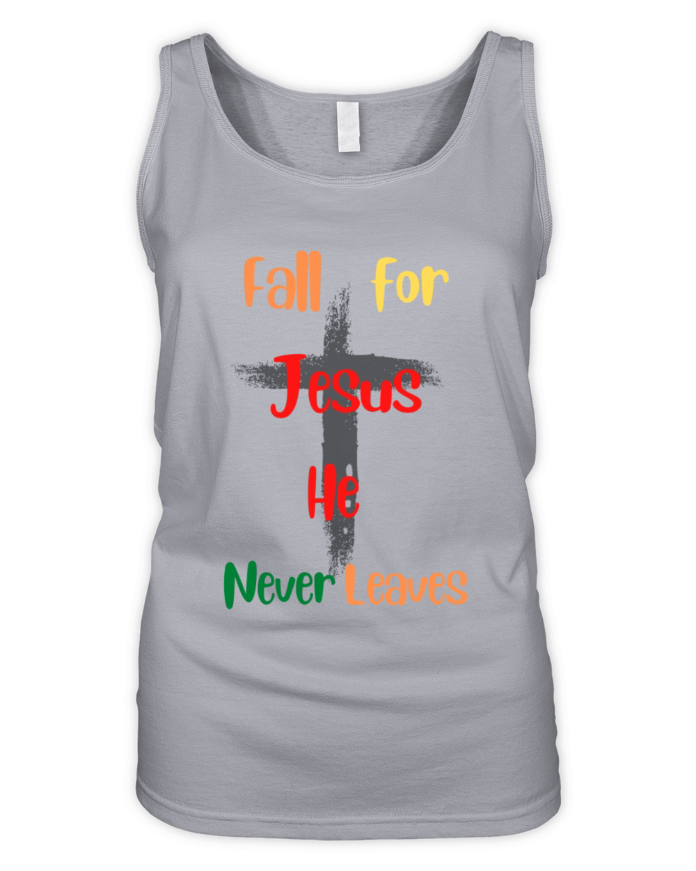 Fall For Jesus He Never Leaves Organic Women's Tank Top