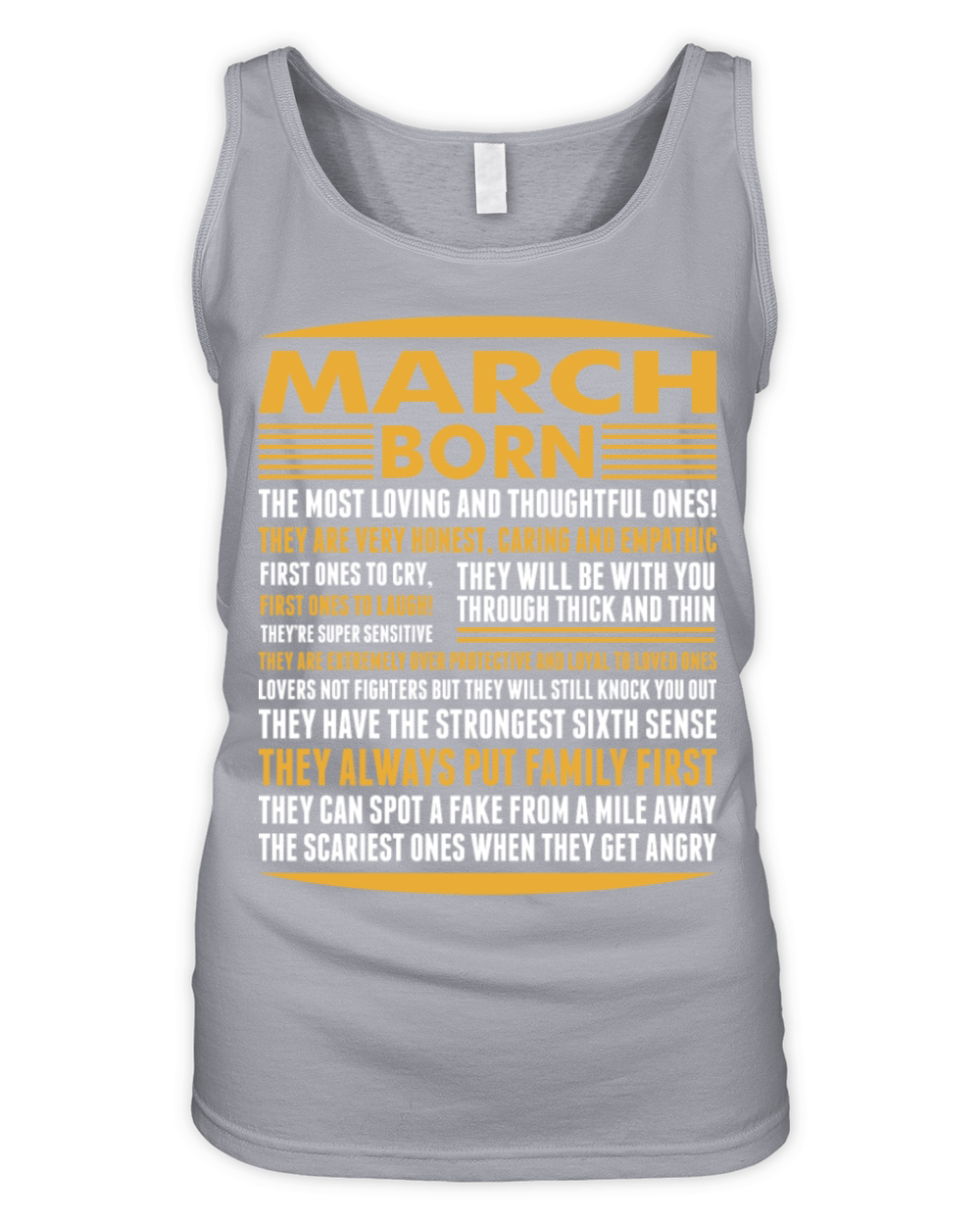 March Born Tshirt Organic Women's Tank Top