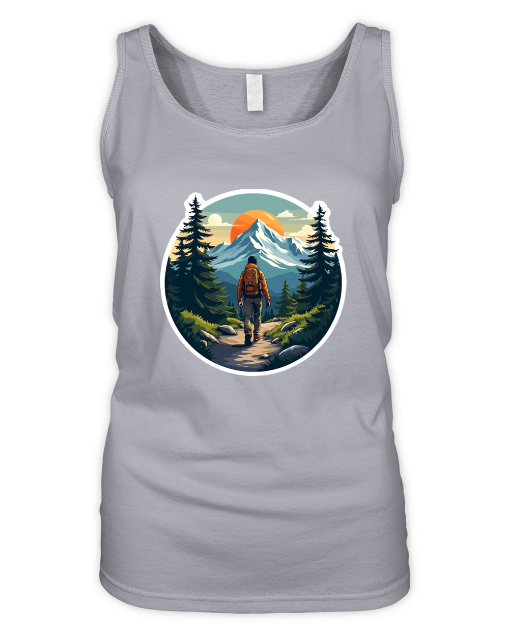 Mountain explorer hiking adventure Illus 08 Organic Women's Tank Top