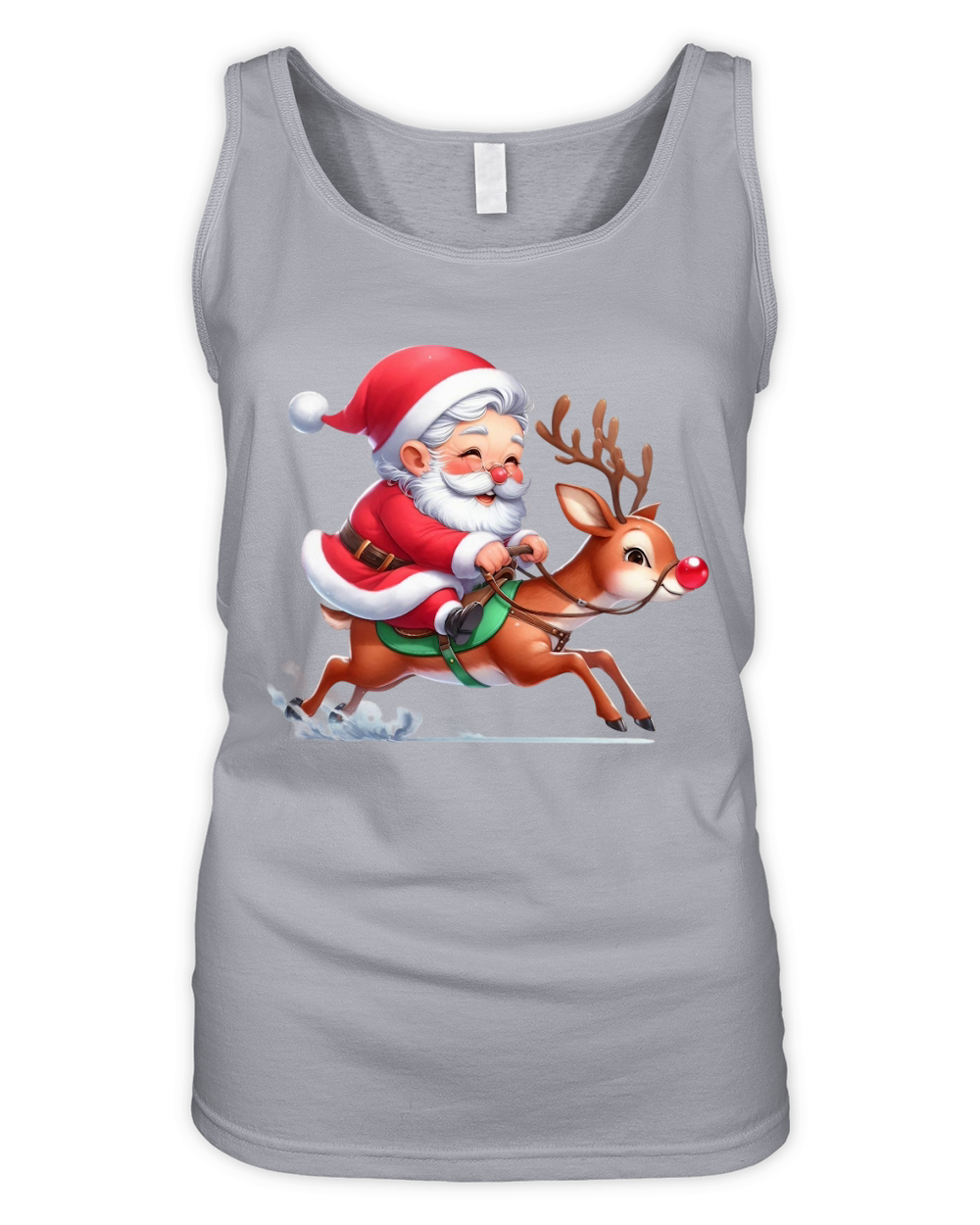 Santa Claus in Reindeer Races Organic Women's Tank Top