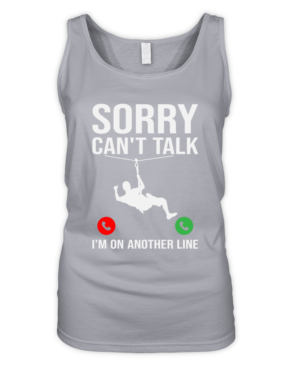 Sorry Cant Talk Im On Another Line 02 Organic Women's Tank Top