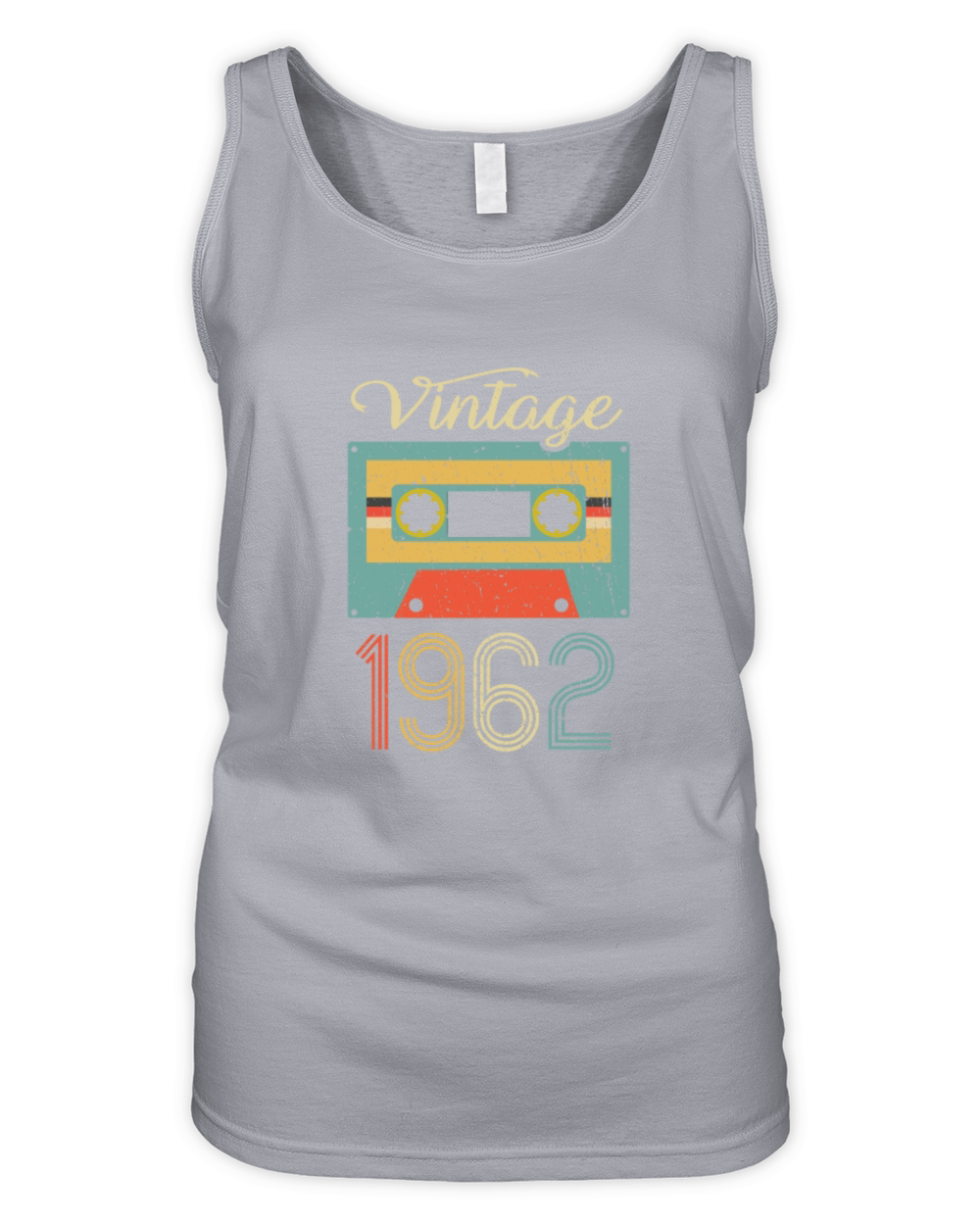 Vintage Cassette 1962 60th Birthday 60 Years Gift Organic Women's Tank Top