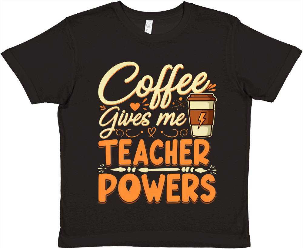 Coffee Gives Me Teacher Powers Premium Kids Crewneck T-shirt