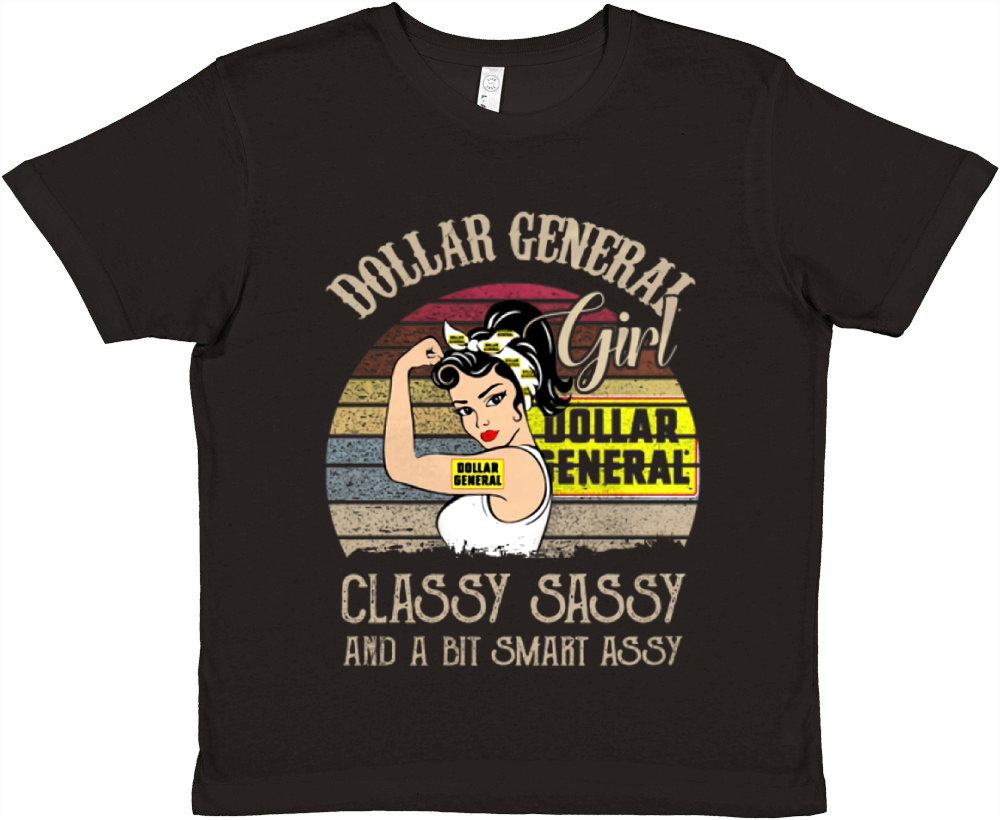 Dollar general girl classy sassy and a bit smart assy vintage shirt Premium Kids Crewneck T-shirt