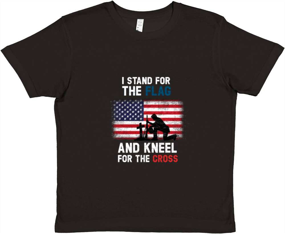 I Stand for the Flag I Kneel for the Cross Premium Kids Crewneck T-shirt