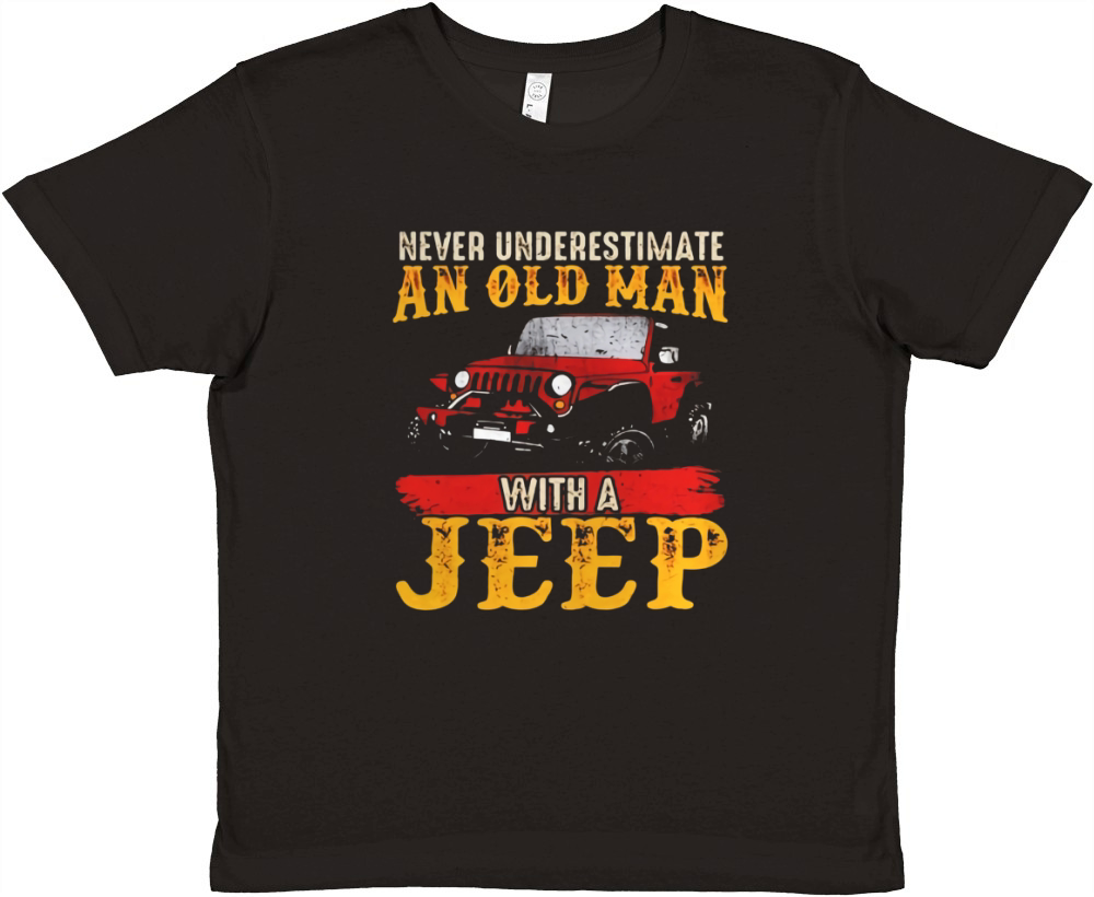 mens mens never underestimate an old man with a jeep Premium Kids Crewneck T-shirt