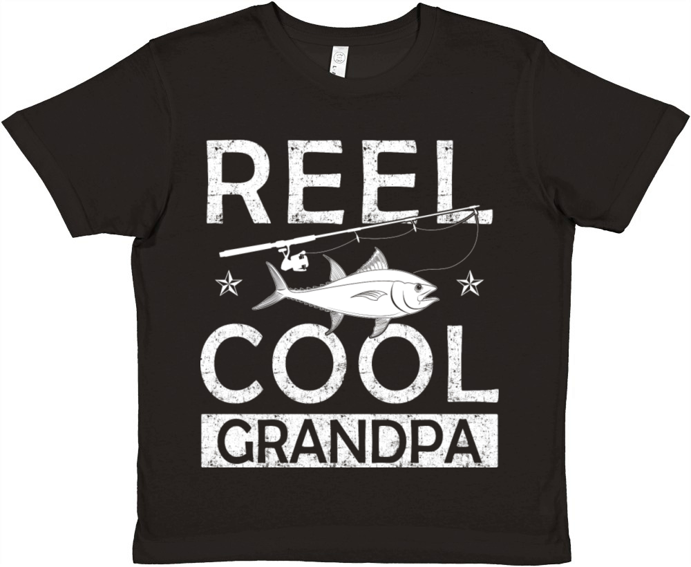 Reel Cool Grandpa Premium Kids Crewneck T-shirt