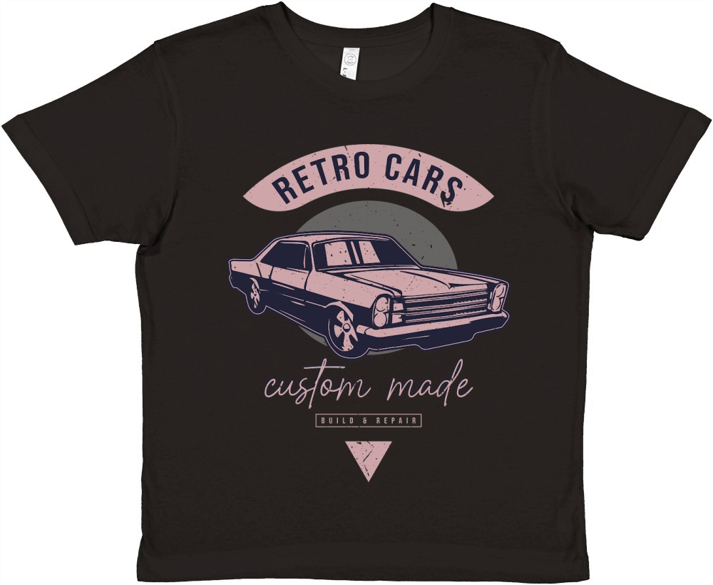 retro cars vector graphic Premium Kids Crewneck T-shirt