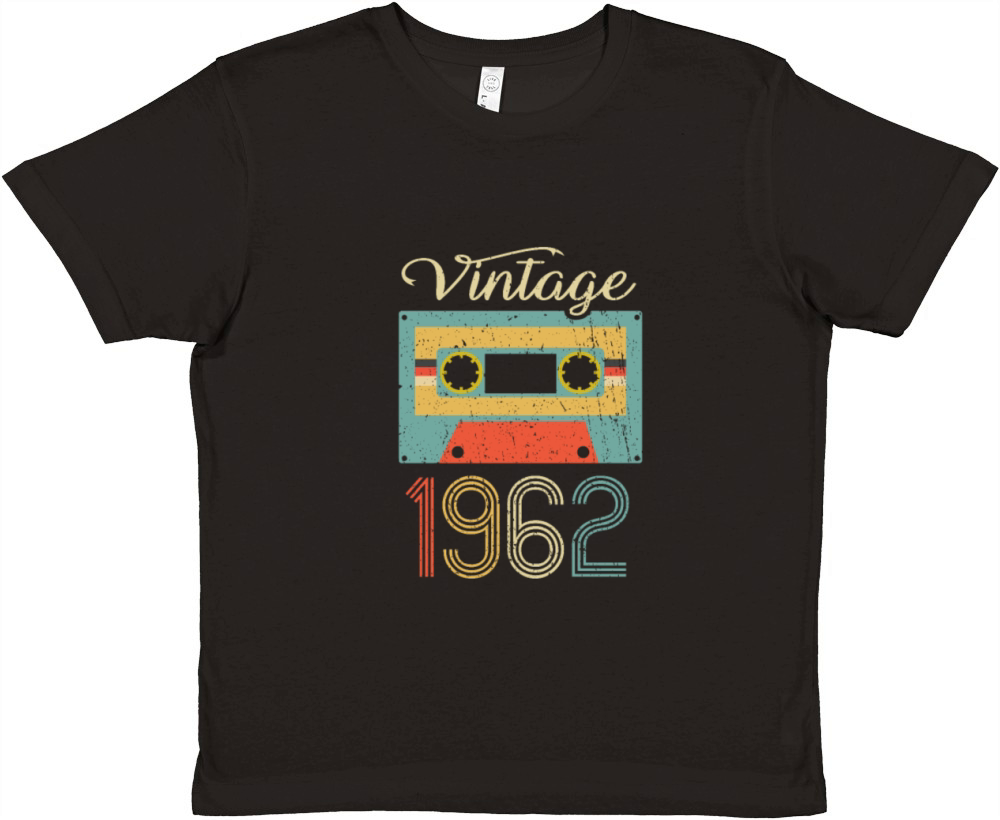 Vintage Cassette 1962 60th Birthday 60 Years Gift Premium Kids Crewneck T-shirt