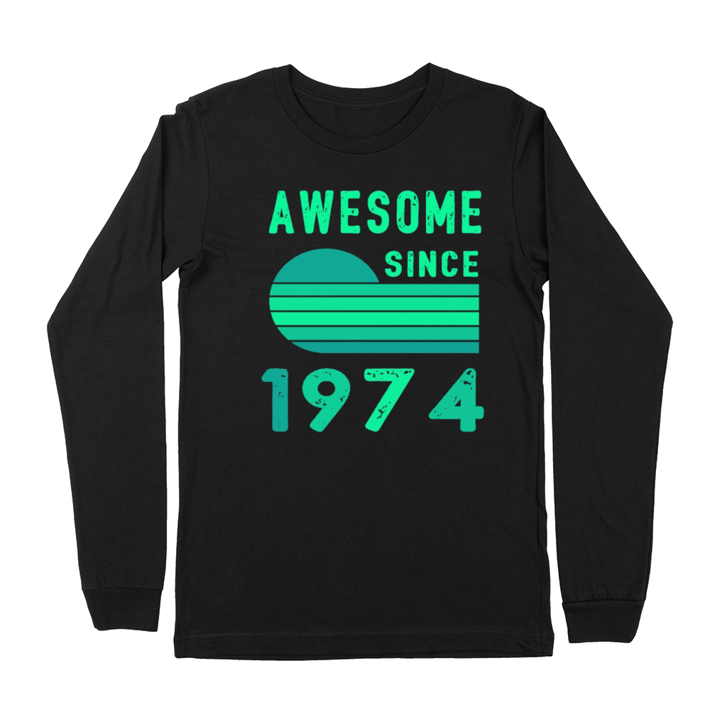 1974 Birthday Retro Vintage Gift age Premium Long Sleeve