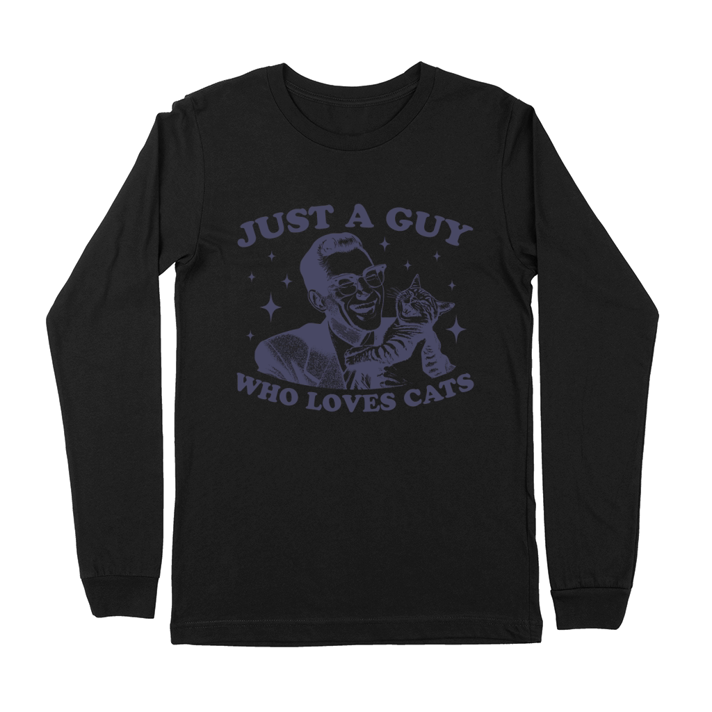 Just A Guy Who Loves Cats L dViolet Premium Long Sleeve